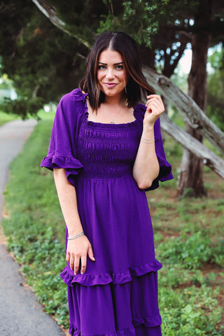 Alice Midi Dress-Purple