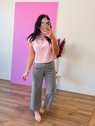 Ari Polka Dot Top-Pink