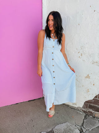 Coastline Striped Midi Dress