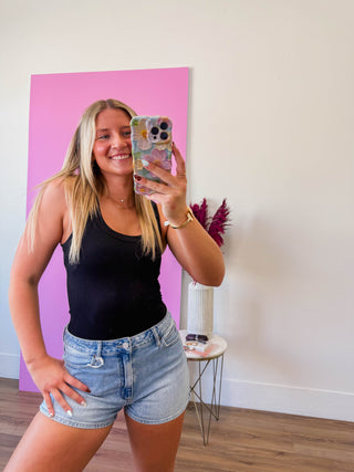 Marlie High Rise Denim Shorts