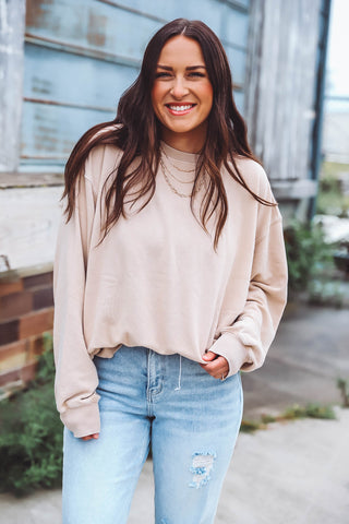 Evelyn Crewneck-Taupe