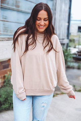 Evelyn Crewneck-Taupe