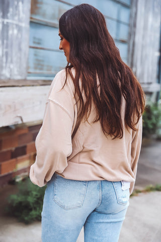 Evelyn Crewneck-Taupe