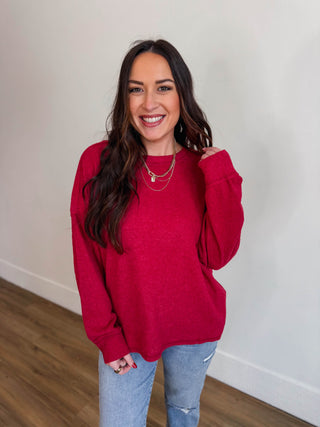 Karson Sweater-Dark Red