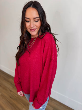 Karson Sweater-Dark Red