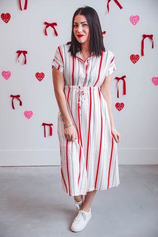 Heather Striped Midi Dress