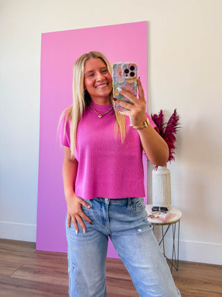 Elladee Knit Top-Light Plum