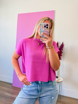 Elladee Knit Top-Light Plum