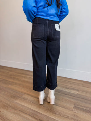 Blakely High Rise Wide Leg Denim-Black