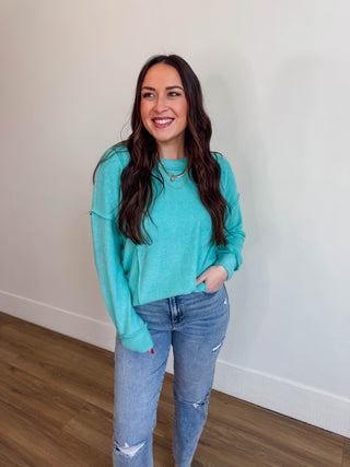 Macey Sweater-Turquoise
