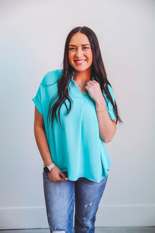 Rowan Top-Aqua