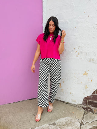 Checkmate Barrel Pants-Black