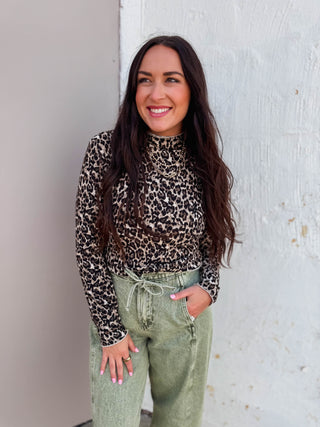 Sofia Leopard Top-Brown