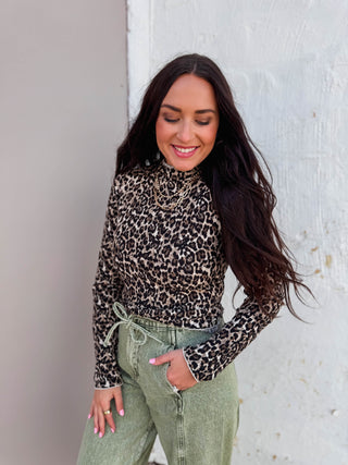 Sofia Leopard Top-Brown
