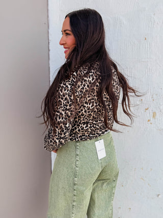 Sofia Leopard Top-Brown