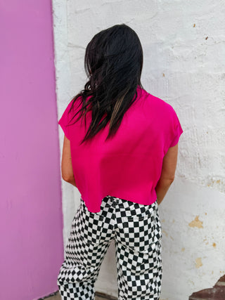 Elladee Knit Top-Hot Pink