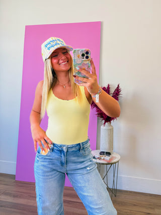 Reversible Scallop Edge Tank-Yellow