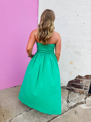 Having A Moment Midi Dress-Green