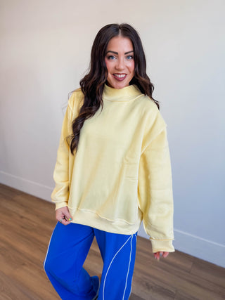 Winnie Mock Neck Sweatshirt-Yellow
