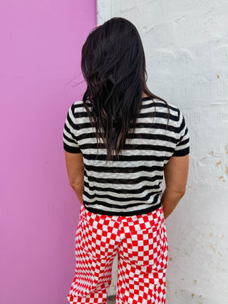 Masyn Striped Knit Top