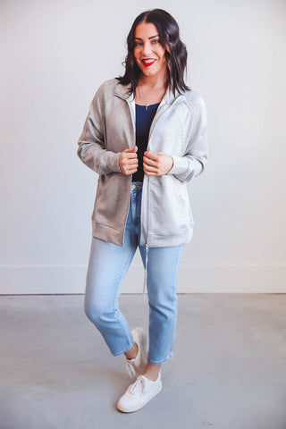 Hailey Jacket-Heather Grey