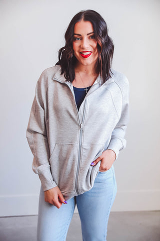 Hailey Jacket-Heather Grey