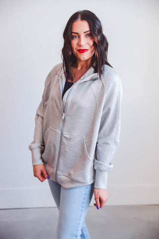 Hailey Jacket-Heather Grey