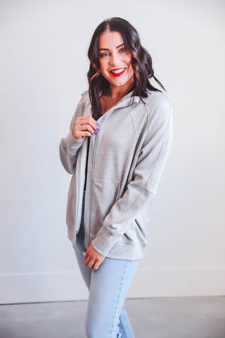 Hailey Jacket-Heather Grey