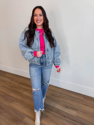 Everyday Essential Long Sleeve-Hot Pink