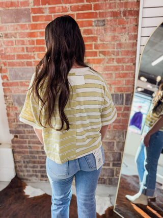 Sloane Striped Button Down Tee