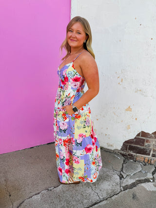 Pretty In Patchwork Midi Dress