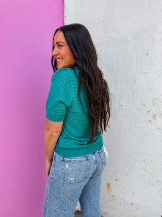 Mallory Knit Top-Dark Jade