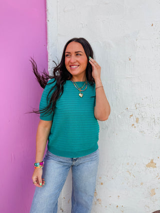 Mallory Knit Top-Dark Jade