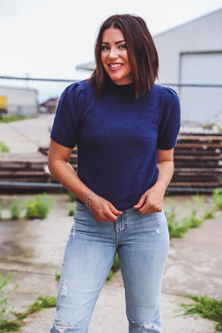 Kami Sweater Top-Navy