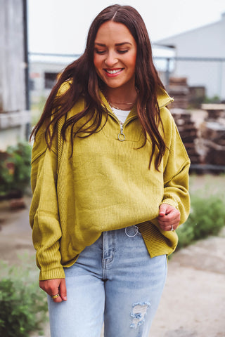 Reagan Sweater-Olive Mustard