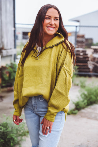 Reagan Sweater-Olive Mustard