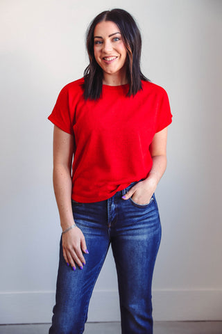 Mollie Knit Top-Red