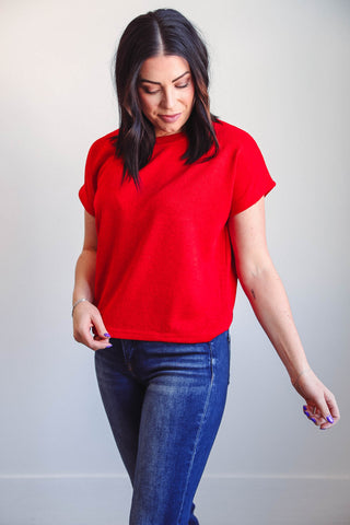 Mollie Knit Top-Red