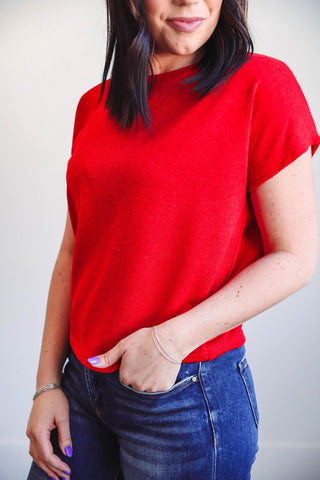 Mollie Knit Top-Red