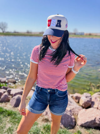 USA Red White & Blue Trucker Hat