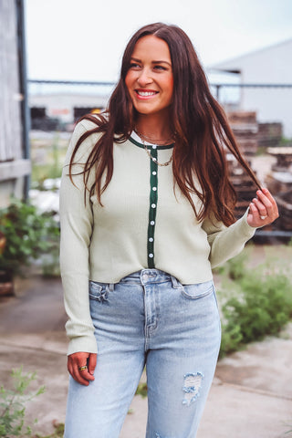 Kassie Knit Top-Sage