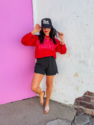 Favorite Parent Crewneck-Red