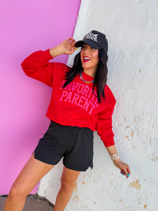 Favorite Parent Crewneck-Red