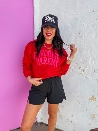 Favorite Parent Crewneck-Red