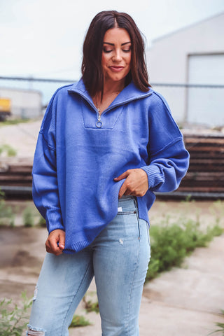 Reagan Sweater-Cobalt Blue