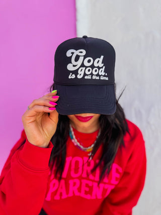 God Is Good Trucker Hat-Black