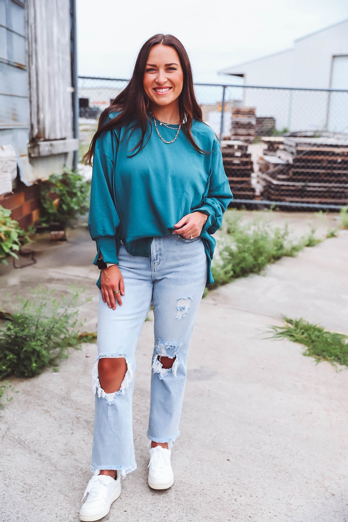 Kiley Pullover-Teal