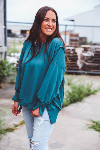 Kiley Pullover-Teal