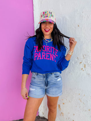 Favorite Parent Crewneck-Royal Blue