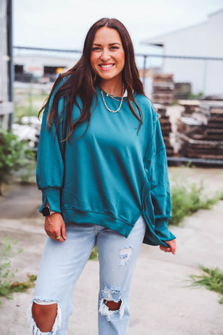 Kiley Pullover-Teal